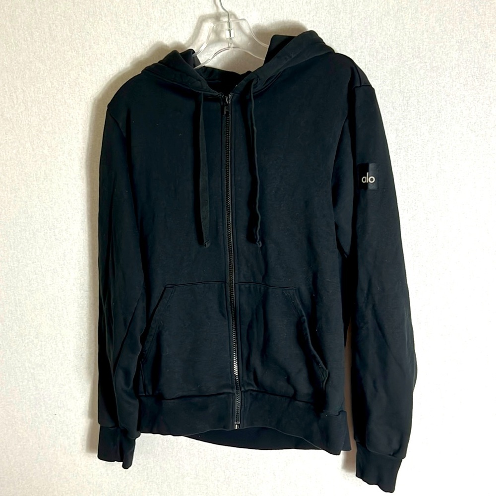 Alo yoga men hooded jacket size S black perfect condition used